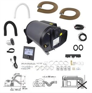 เครื่องทำน้ำร้อน E-Gas 6KW และเครื่องทำความร้อนแบบรวมอากาศอุ่น